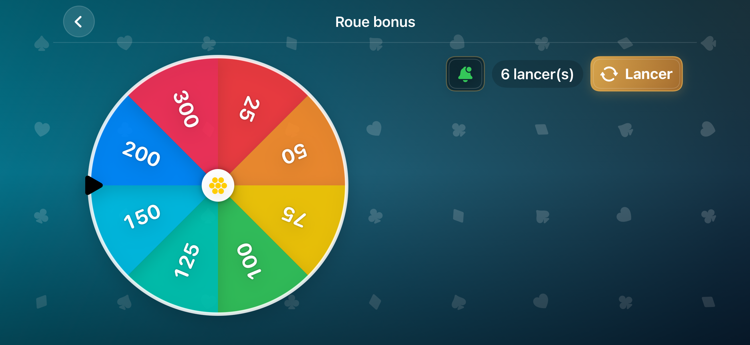 Roue bonus de Le 13 avec lancers disponibles